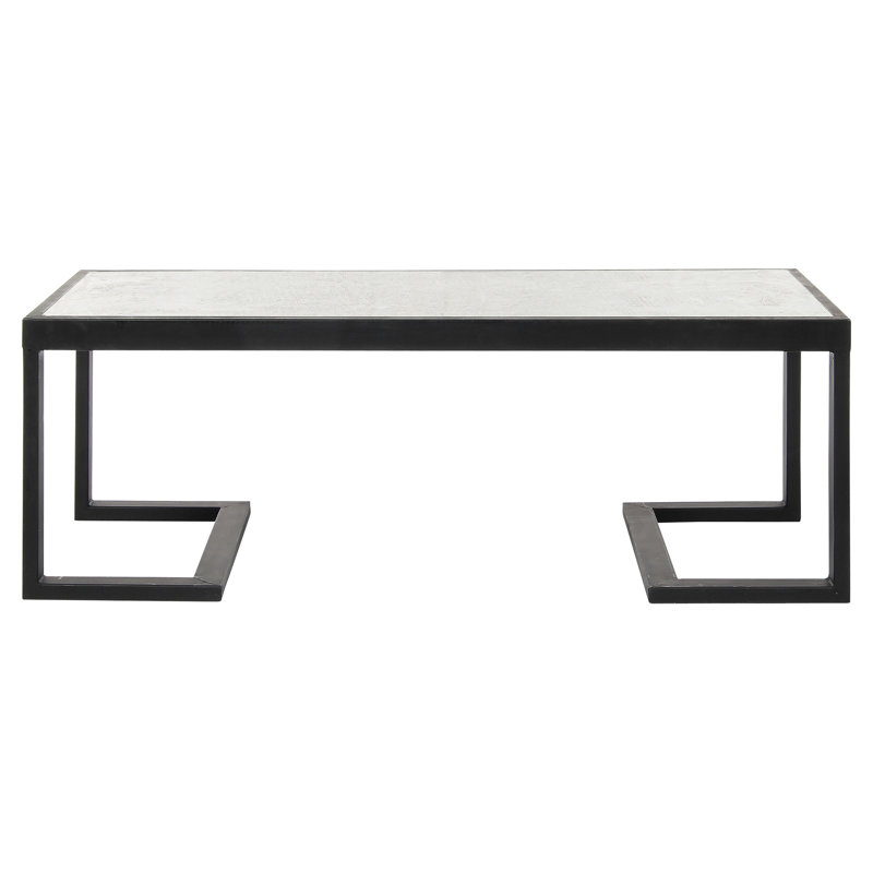 San Diego Coffee Table, Antique Black, Lite Travertine