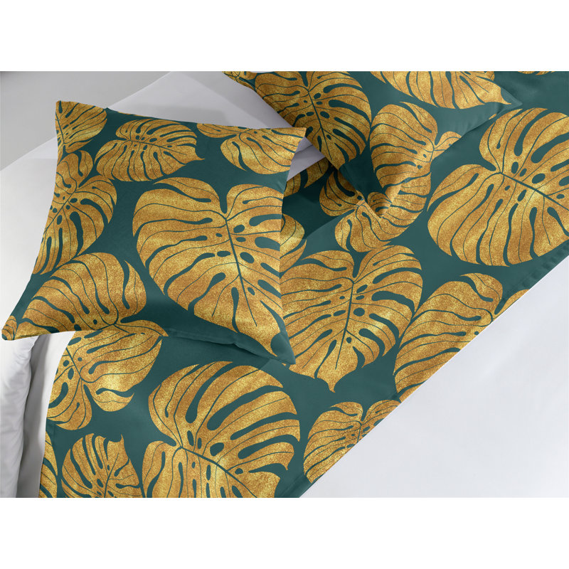 Ensemble de chemin de lit Ambesonne Monstera, Très grand lit