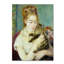 «Woman with a Cat 1875» par Pierre-Auguste Renoir - reproduction d'art sur toile-2077027763-2100833047-2100833044