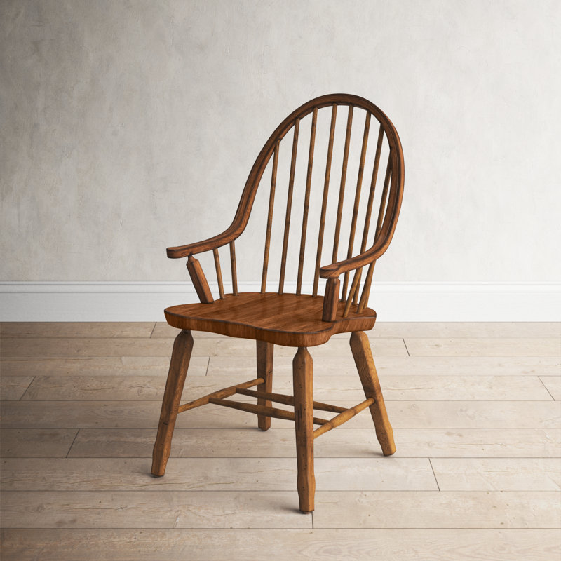 Makira Windsor Back Arm Chair, Rustic Oak