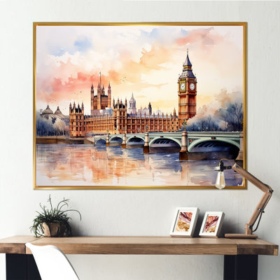 Big Ben London Skylines au coucher du soleil I - City London Wall Ar