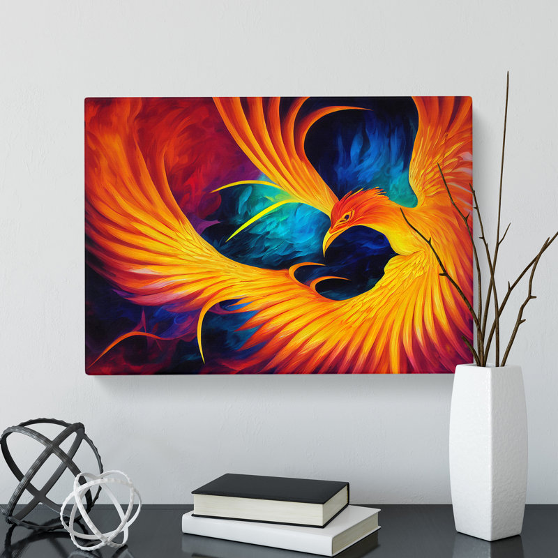 Mystical Phoenix Bird - Wrapped Canvas, 50cm H x 76cm W x 3cm D