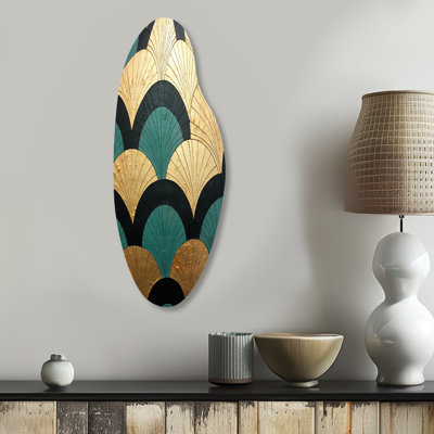 «Derby - Abstract Shapes Curved», impression murale asymétrique moderne