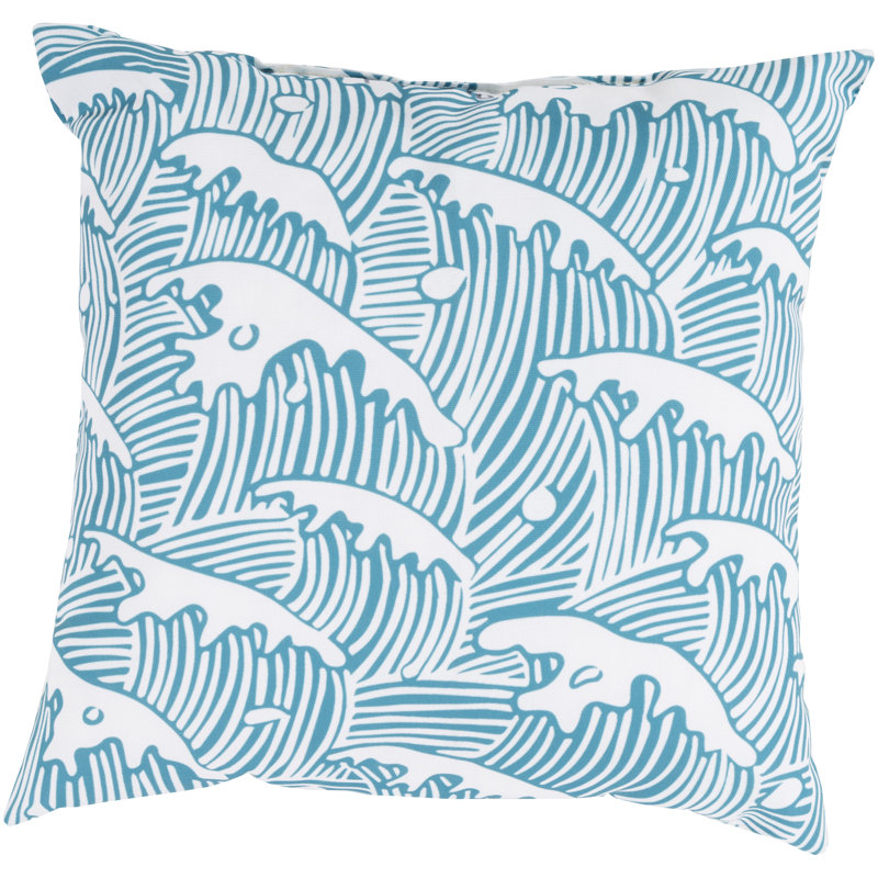 Rain Outdoor Throw Pillow, 26" W x 26" D, Aqua