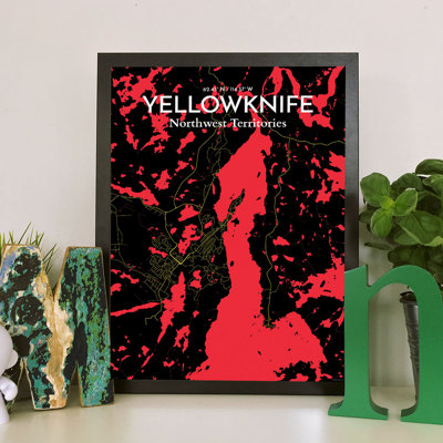 Yellowknife City Map - No Frame Print