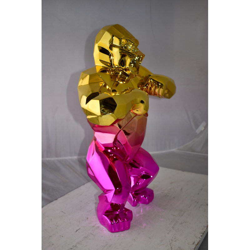 Grados Textile King Kong Statue, Gold/Red