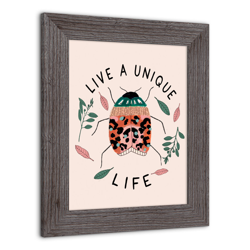 «Unique Life Beetle», reproduction encadrée, H 14 po x l 11 po x P 0,75 po