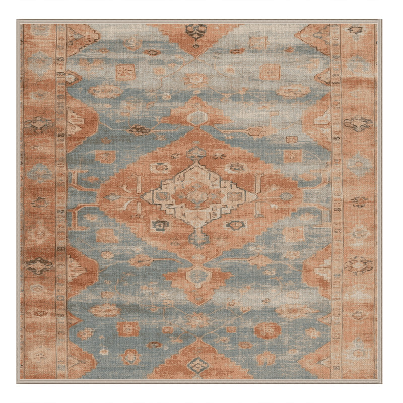 Tapis brun lavable à la machine, Carré 3 pi