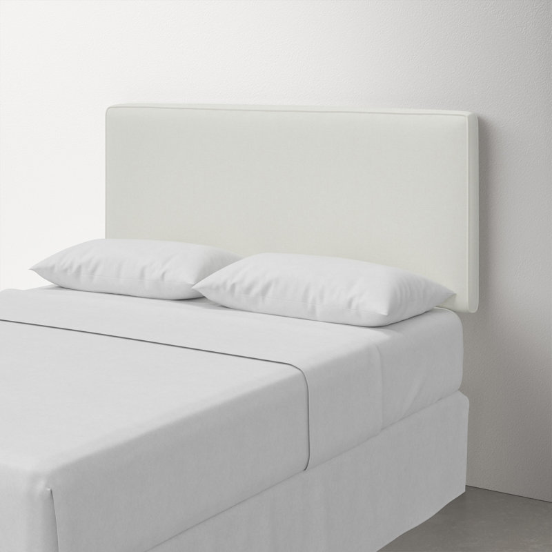 Marquise Upholstered Headboard, Queen, Zuma White Textured Linen