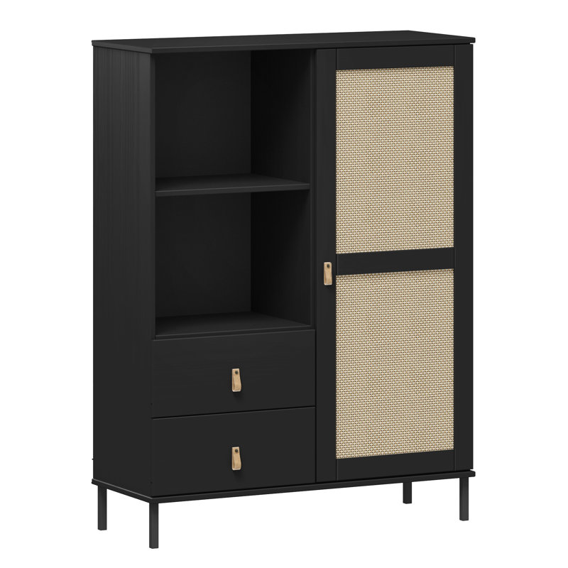 Lanfrank Solid Wood 2 - Drawer Standard Accent Chest, Black