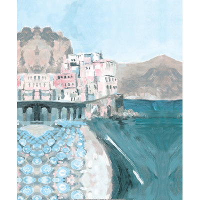 " Seaside Town Beach " Painting Print