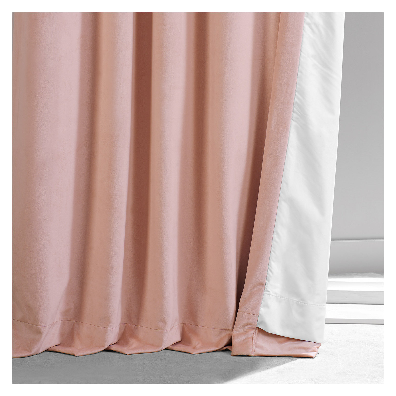 Loria Plush Velvet 100% Blackout Curtains For Bedroom, Living Room - Single Panel, 50" W x 108" L, Apricot Blossom