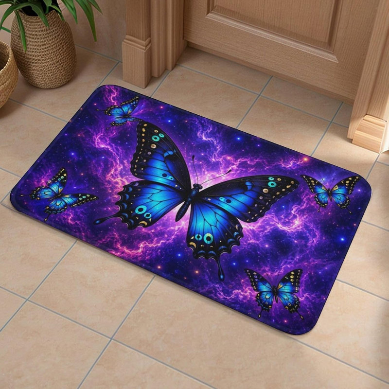 Tapis lavable antidérapant bleu en galaxie Galaxy, Single- 24" L x 16" W