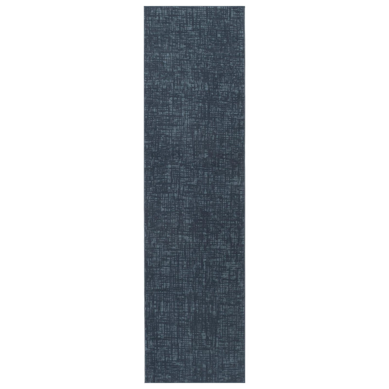 Wave Washable Rug, Blue, 2'7" x 9'2"