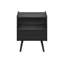 Table d'appoint, table d'appoint, bout, tiroir de rangement, table de chevet, chambre à coucher, salon, stratifié noir, contemporain, moderne-511320365