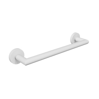 Summit Wall-Mounted 12" Towel Bar - Matte White, Premium Brass Construction, Installation Hardware Included