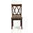 5 Piece Dining Room Table Set Includes a Round Dining Table with Pedestal and 4 Linen Fabric Upholstered Chairs, Mahogany-700968730-748710719-700968729
