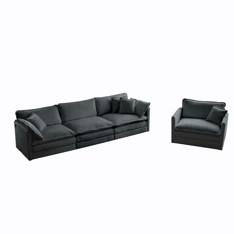 Ensemble de canapé deux pièces confortable pour le salon, idéal pour la détente et le style.