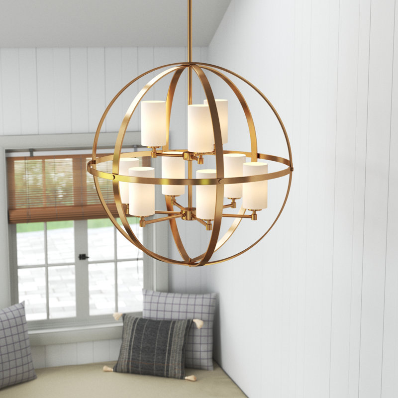 Alturas Nine Light Chandelier from Generation Lighting , Satin Bronze, No