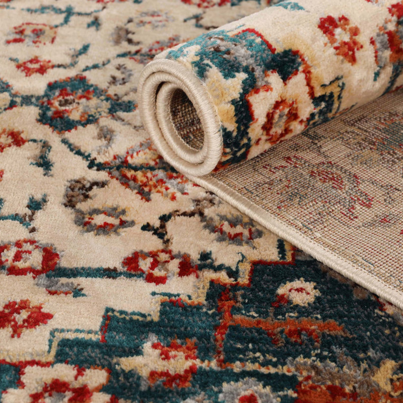 Leena Modern 100% Polypropylene Floral Mandala Southwestern Bohemian Indoor Area Rug, Rectangle 5' x 8'