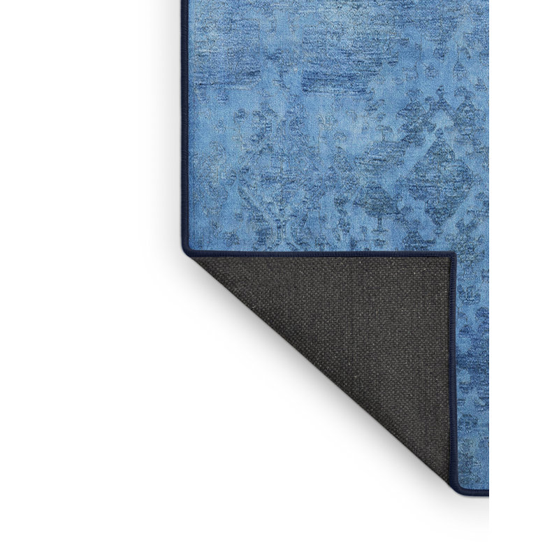 Tapis bleu abstrait Boothwyn, Tapis de couloir 2 pi x 5 pi
