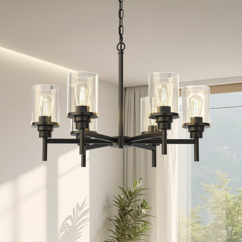 Lustre moderne à 6 lumières pour îlot de cuisine à intensité variable