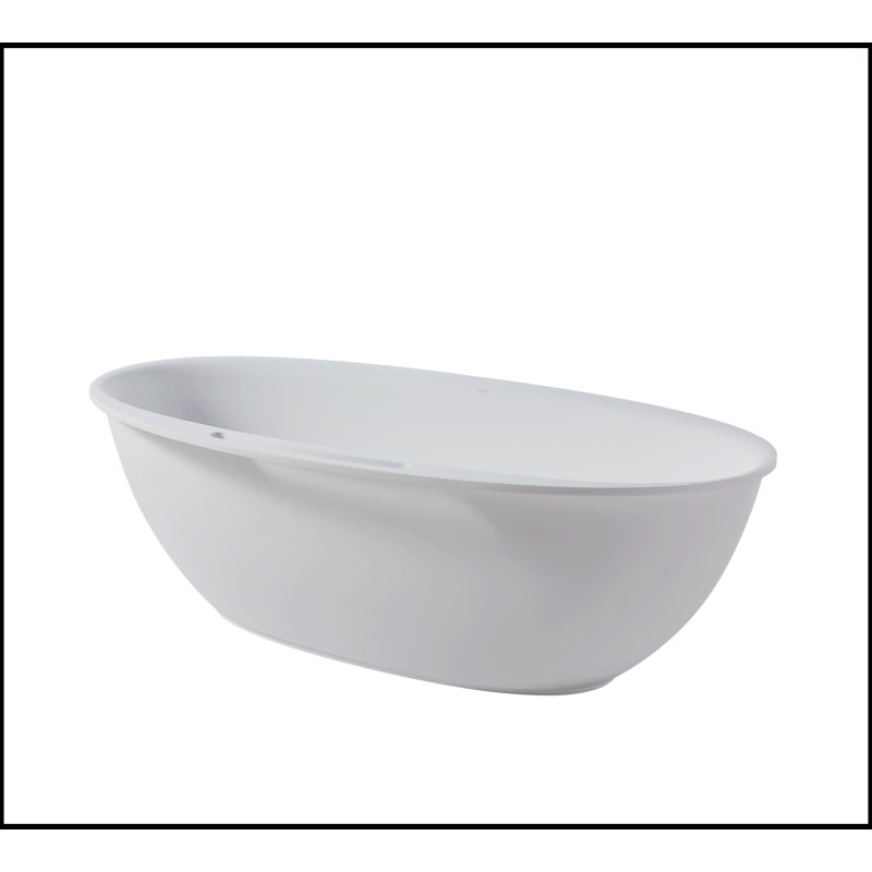 65'' White Fiberglass Freestanding Soaking Bathtub