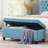 Blue Button Bench With Linen Upholstery And Robust Wooden Construction For Storage Purposes Upholstered In Resilient Support Desires-372562771
