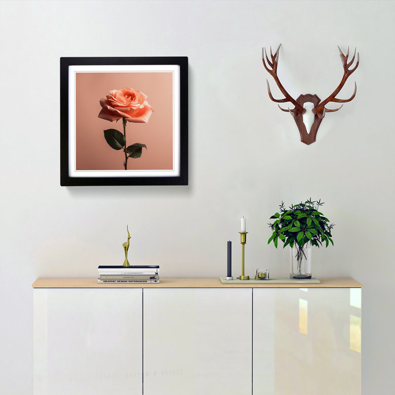 Rose Minimalism - Framed Print, Black