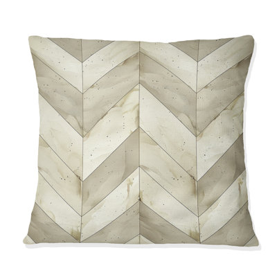 Ivoire blanc moderne Chevron Bliss II - coussin décoratif moderne