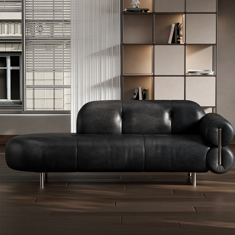 Chaise longue de loisirs créative et moderne, Orienté à droite, Noir, noir, noir, noir