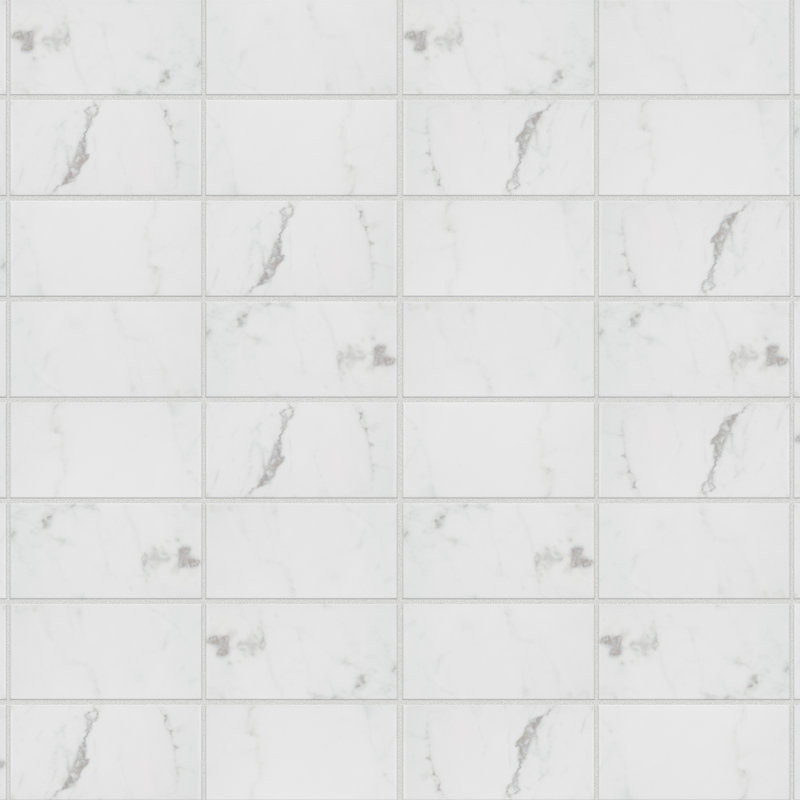 Classico Carrara 3" x 6" Ceramic MarbleLook Subway Tile