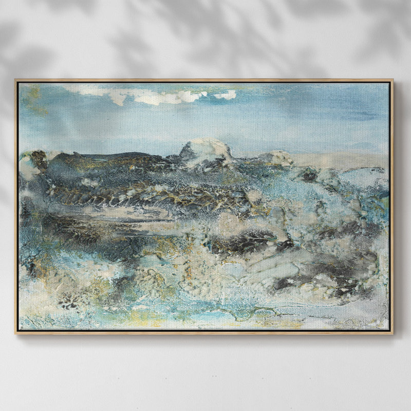 Motif de paix I, toile tendue avec châssis de qualité supérieure - prête à être accrochée, Toile avec cadre en bois naturel