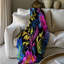 Jeté Bold Neon Stitchwork - 1 pièce Sherpa Blan Premium-1054899208