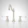 Victorian Gooseneck Bathroom Faucet - Porcelain Lever Handles - Brushed Nickel