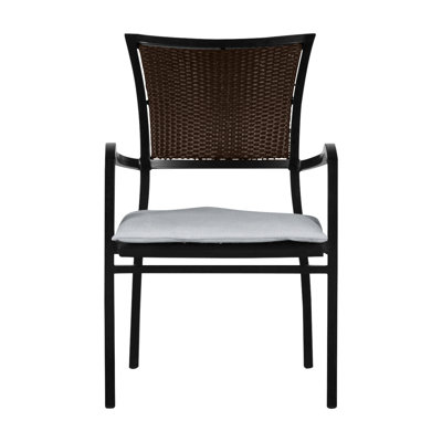 Aire Stacking Patio Dining Armchair With Cushions