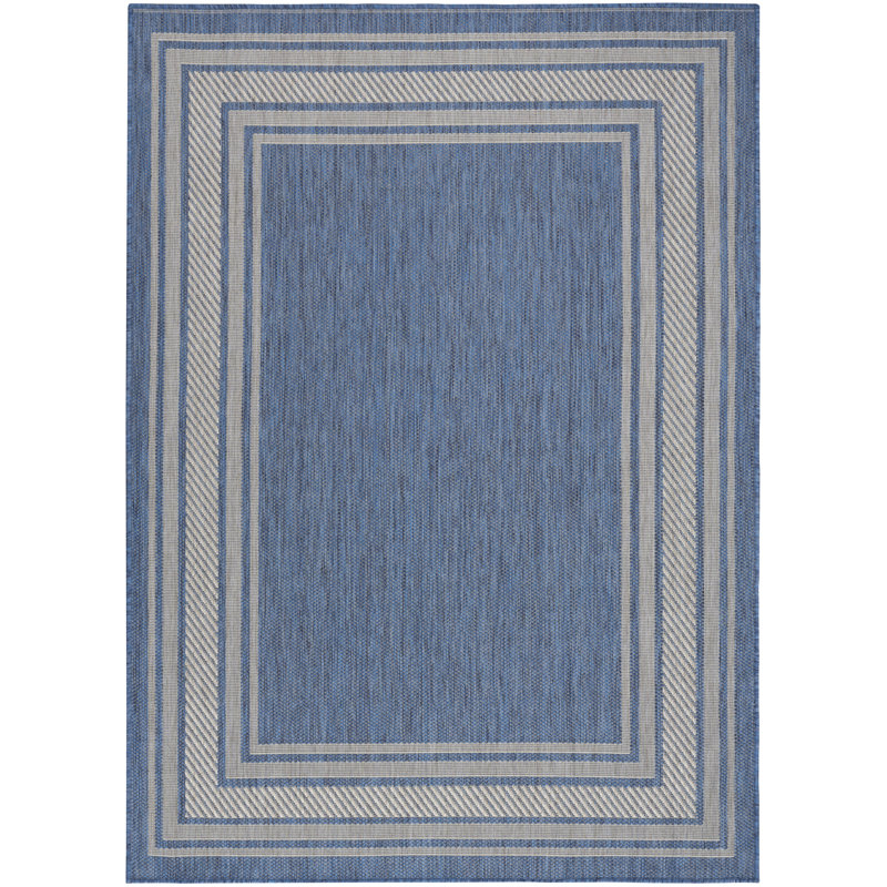 Horizon Indoor/Outdoor Modern Rug, Rectangle 4' x 6', Blue
