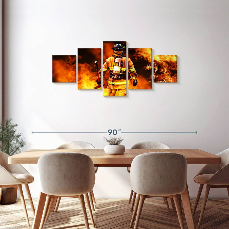Firefighter, 30" H x 68" W
