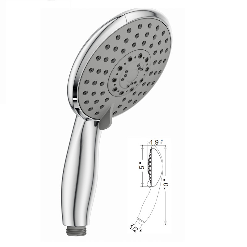 Pomme de douche multifonctionnelle à haute pression et anti-colmatage 60 po, Chrome