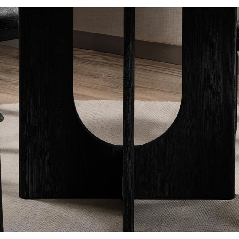 Ensemble de salle à manger transitionnel 5 pièces avec une table ronde et quatre chaises rembourrées gris foncé pour un espace social