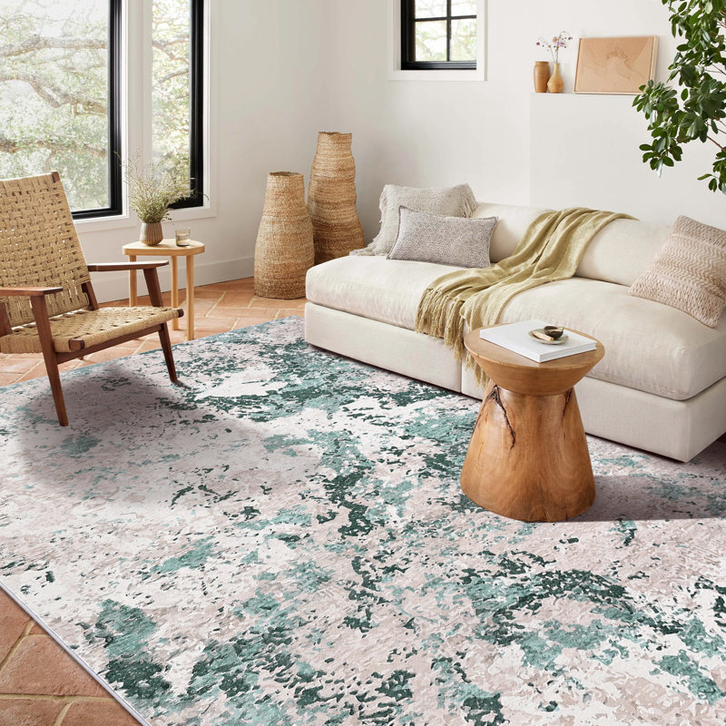Washable Area Rug for Living Room or Bedroom - Soft & Easy to Clean - Modern Carpet - Versatile Home Decor - 5x7ft (152x213cm)