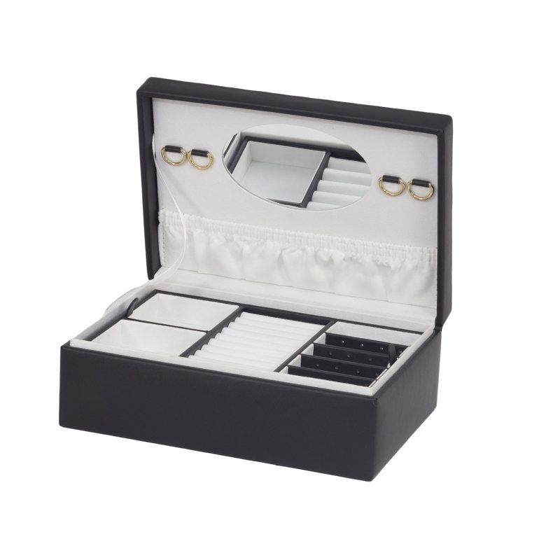 Norma Jewellery Box + Mirror, Black