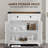 Farmhouse Coffee Bar Cabinet Sideboard with Barn Doors and Adjustable Interior Shelves-1953106585