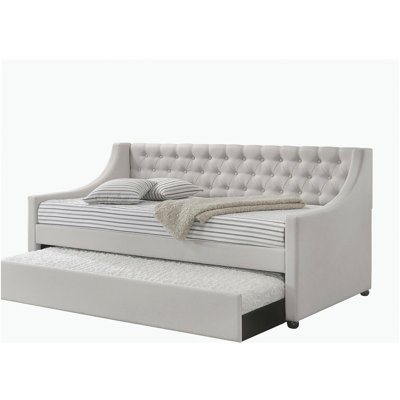 Lianna Pink Velvet Daybed W/Trundle (Twin)
