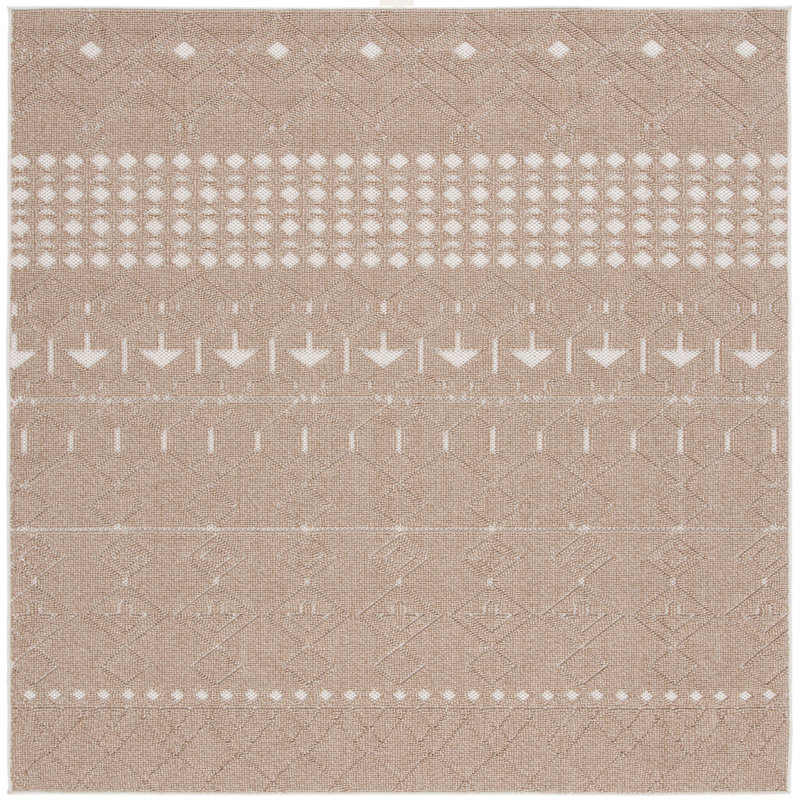 Global Southwestern Indoor/Outdoor Area Rug, Square 6'7"
