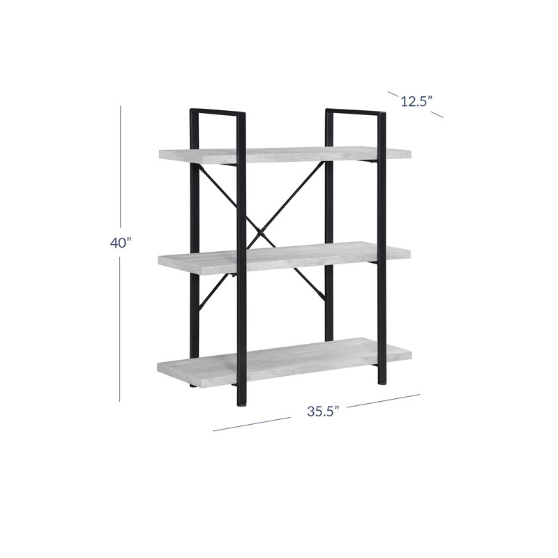 Bibliothèque en métal, Gris pierre, (4 tablettes) H 54,9 po x l 41,3 po x p 12,5 po