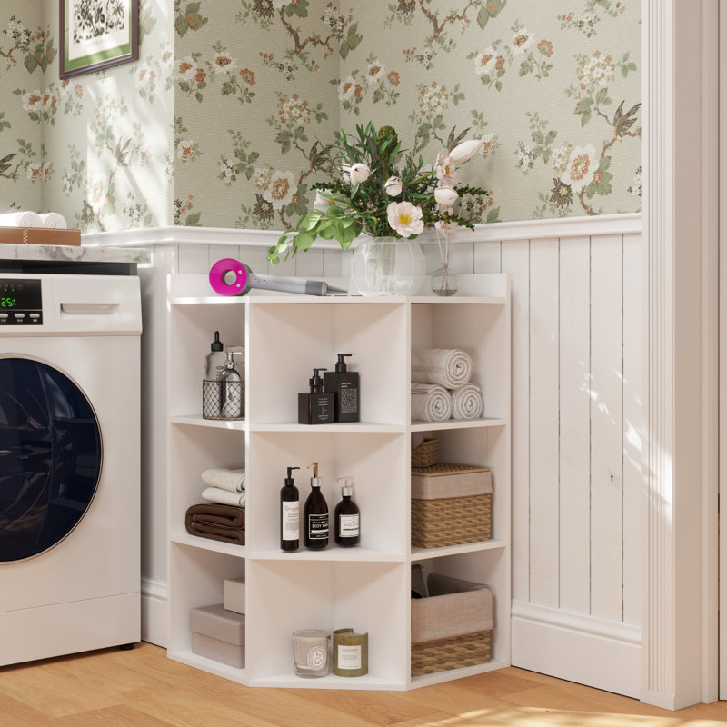Corner Bookcase, White