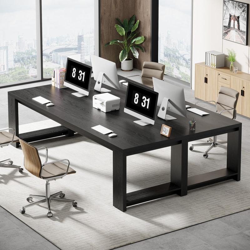 Bureau d'ordinateur 2 personnes Fredis, Noir