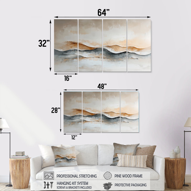 Norihiro - art mural minimaliste - art mural moderne, 4, H 28 po x l 48 po