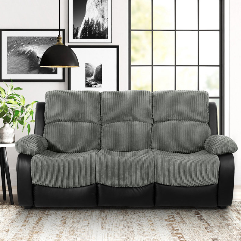 Hedelman 3 Seater Faux Leather Sofa